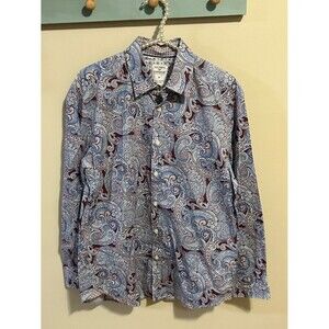 Society of Threads Mens Slim Fit Paisley Button Down Shirt Size M